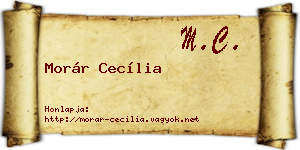 Morár Cecília névjegykártya